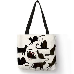 Cat Print Shopper Bag