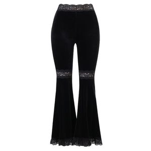 Lace Velvet Flare Trousers