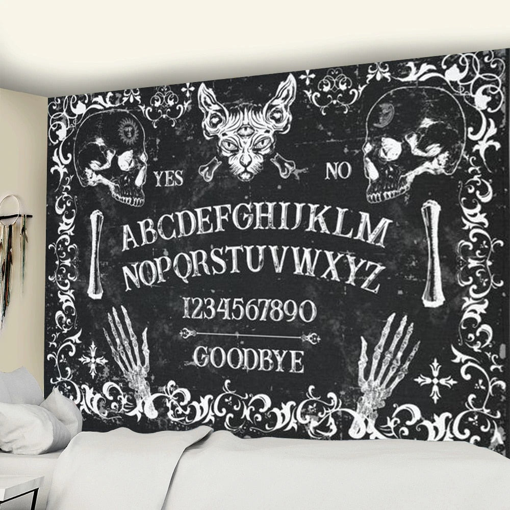 Two Skulls Witchy Tapestry