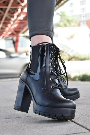 Lace-up Heeled Ankle Boots