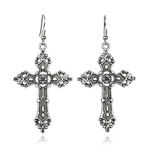 Big Cross Drop Earrings