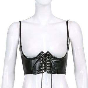 Lace Up Leather Corset