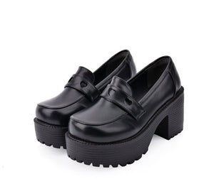 Chunky Heel Shoes In Black