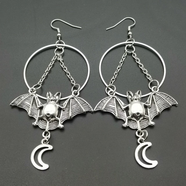 Flying Bat Shaped Dangle Earrings