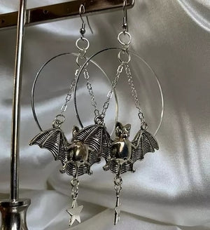 Flying Bat Shaped Dangle Earrings