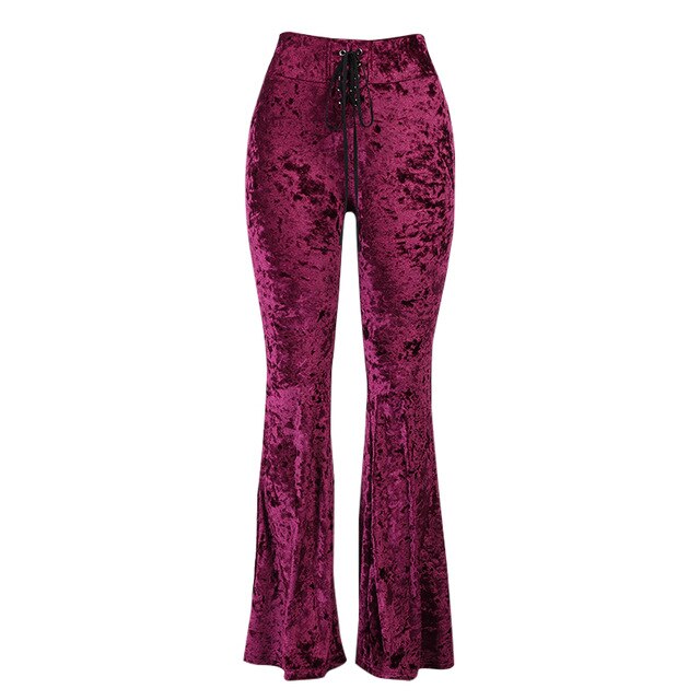 Lace Up Velvet Pants