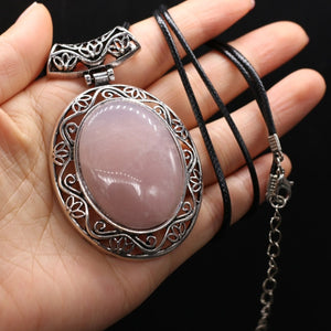 Framed Oval Stone Necklace