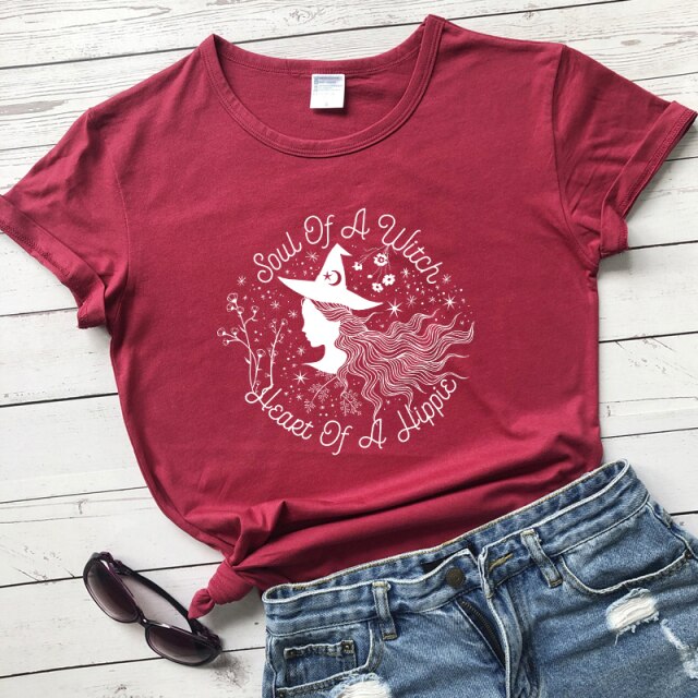 "Soul Of A Witch Heart Of A Hippie" T-shirt