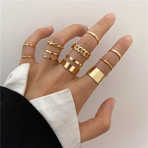 Pack Of Rings In Gold Tone