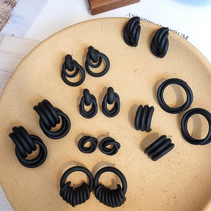 Black Hoop Earrings