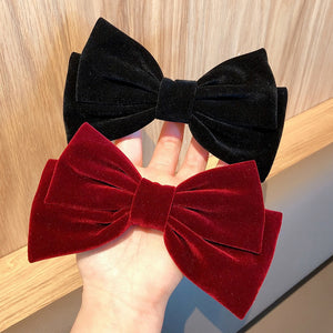 Velvet Bow With Clip