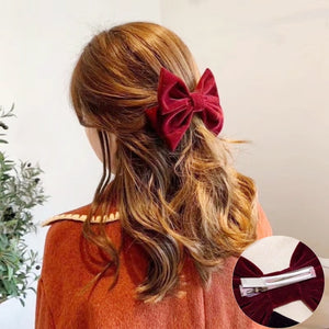 Velvet Bow With Clip