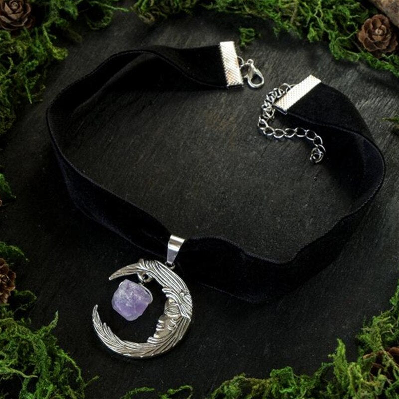 Velvet Moon and Stone Choker