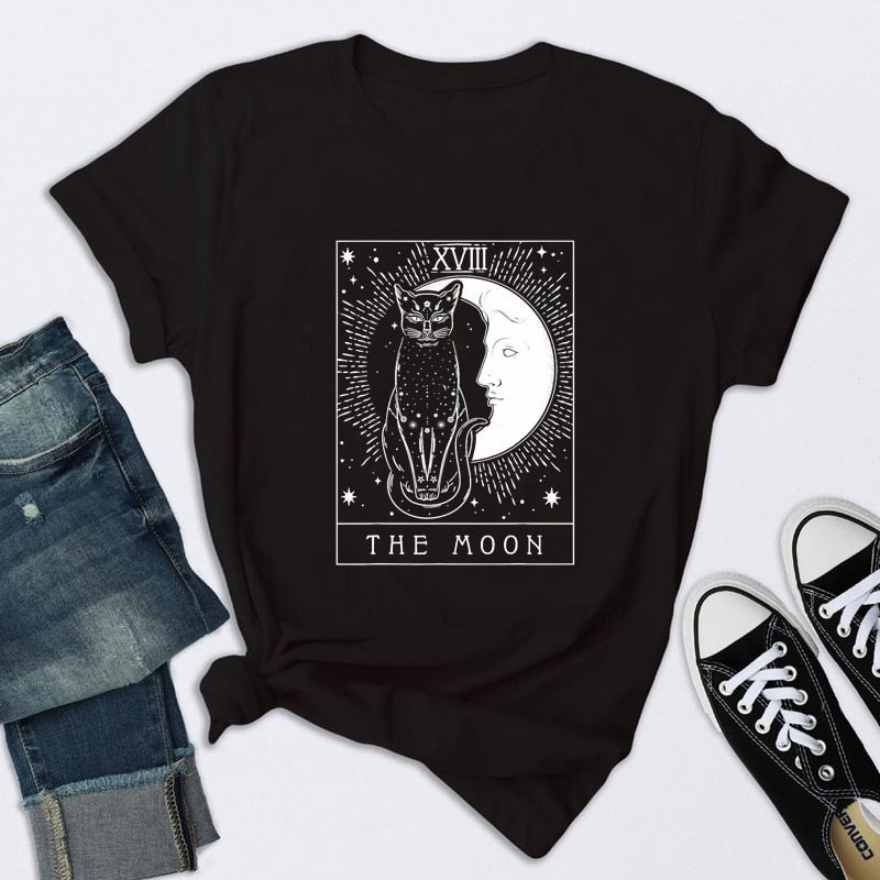 "The Moon" Tarot Card Print T-shirt