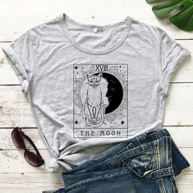 "The Moon" Tarot Card Print T-shirt