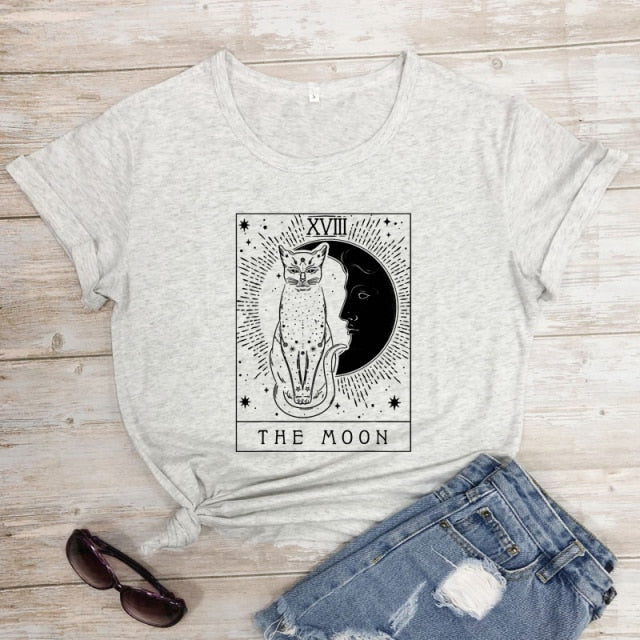 "The Moon" Tarot Card Print T-shirt