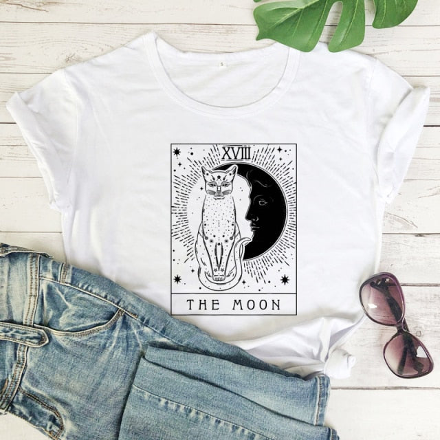 "The Moon" Tarot Card Print T-shirt