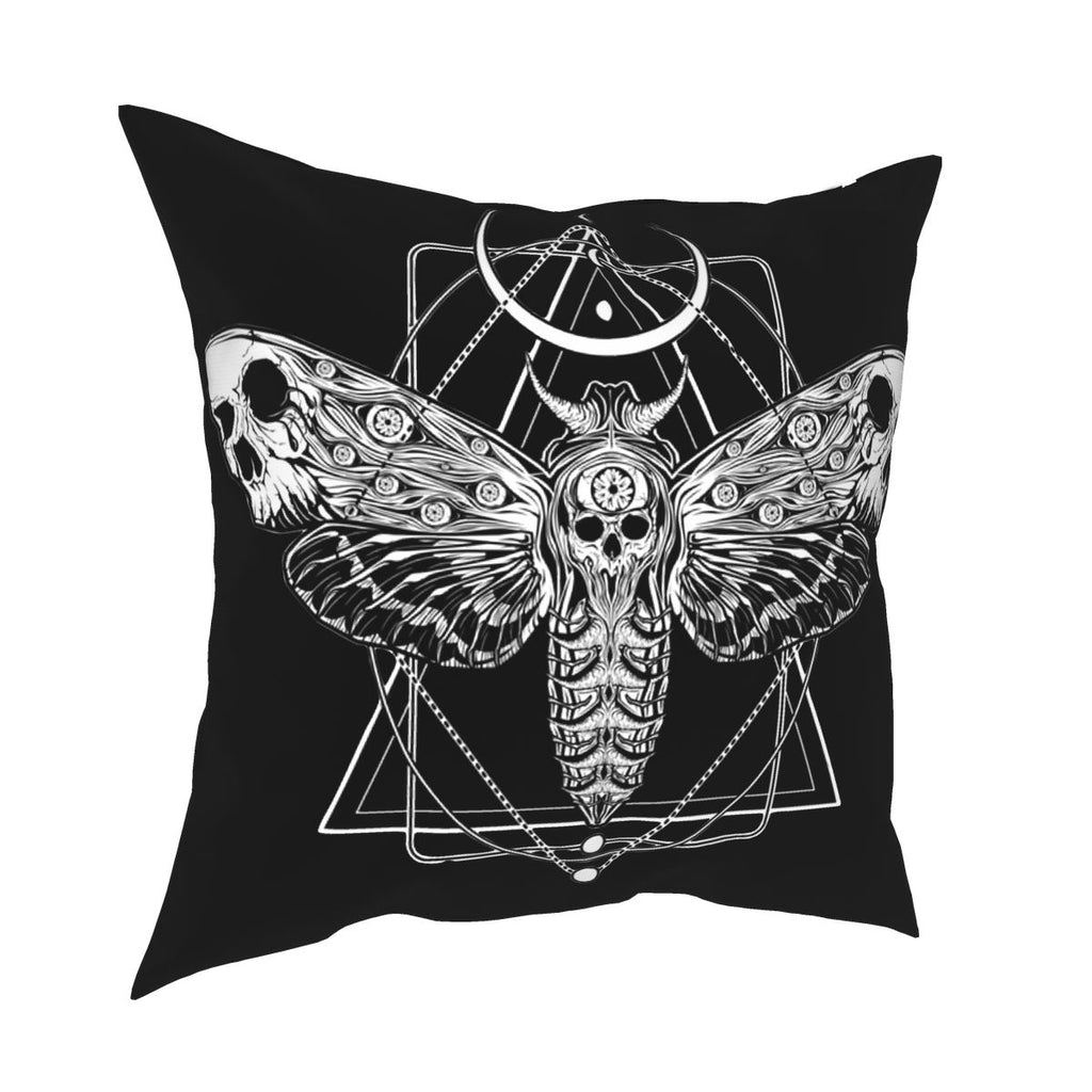 Skull Butterfly Print Pillow Case