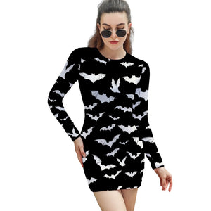 Bats Print Mini Dress