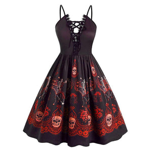 Skeletons Print Mini Dress