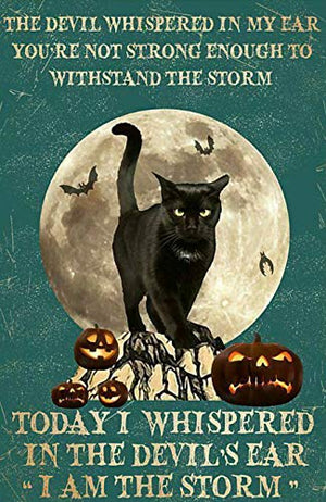 Evil Cat And Pumpkins Poster