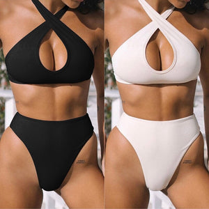 Cross Cut Out Bikini Set