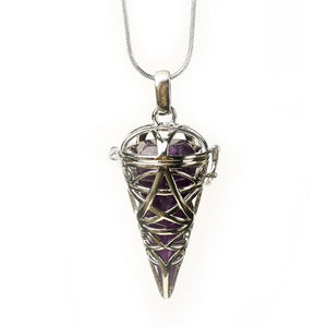 Wrapped Conical Shaped Stone Pendant