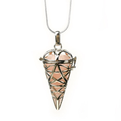 Wrapped Conical Shaped Stone Pendant