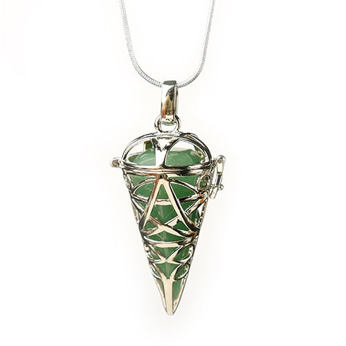 Wrapped Conical Shaped Stone Pendant