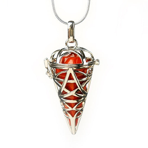 Wrapped Conical Shaped Stone Pendant