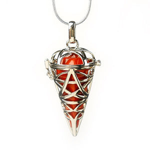 Wrapped Conical Shaped Stone Pendant