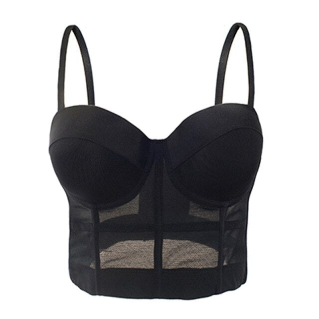 Black Mesh Bustier Corset