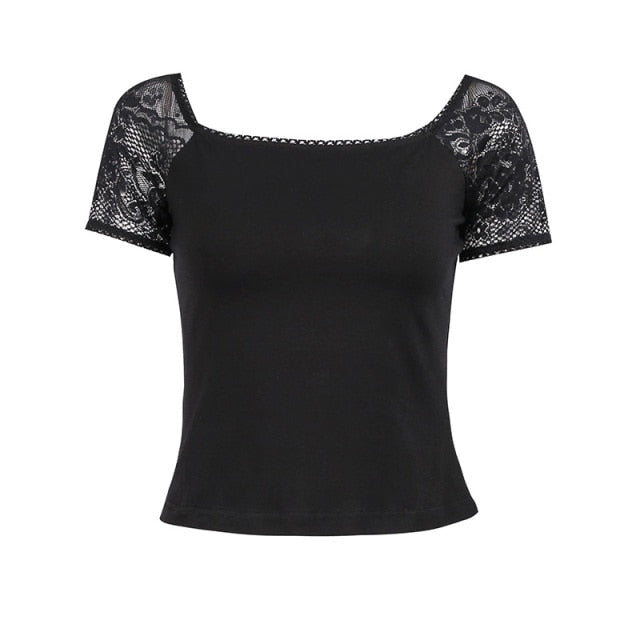 Lace Sleeved T-Shirt