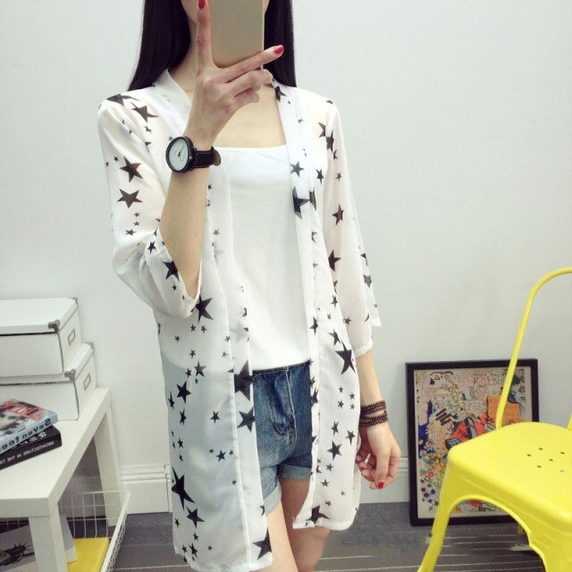 Star Print Loose Blouse