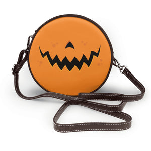 Smiling Pumpkin Shoulder Bag In Orange