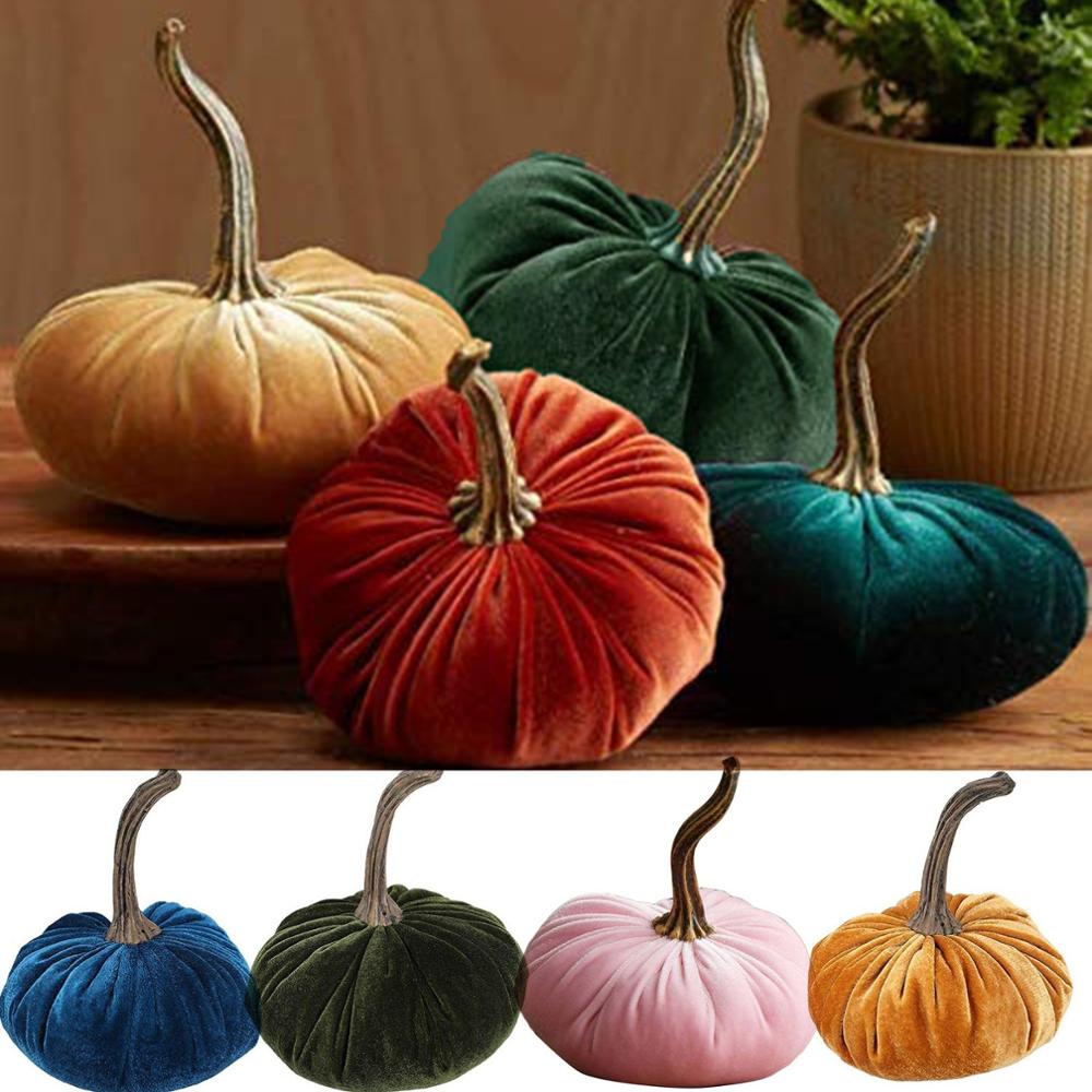 Velvet Soft Pumpkins Decor