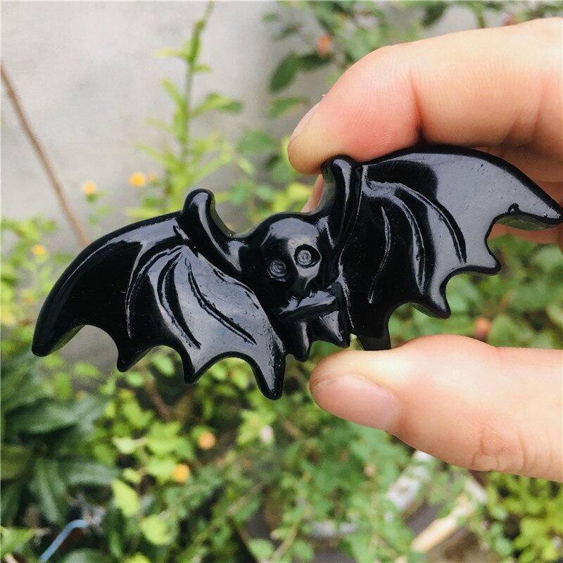 Bat Shaped Obsidian Ornament