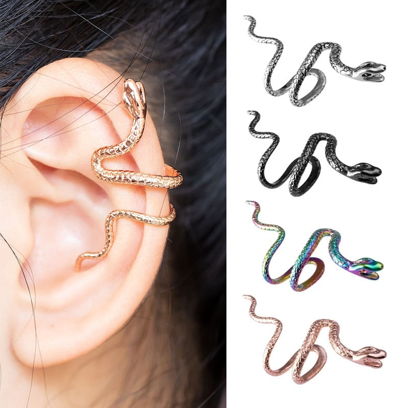 Snake Shaped Clip On Earrings