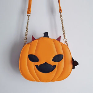 Evil Pumpkin Shoulder Bag in Orange Color