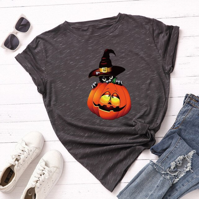 Cute Halloween Cat Top