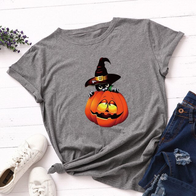 Cute Halloween Cat Top