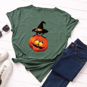 Cute Halloween Cat Top