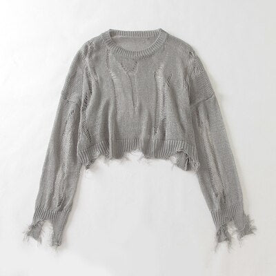 Asymmetric Cropped Sweater