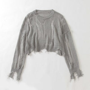 Asymmetric Cropped Sweater