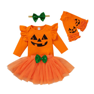 Orange Tulle Skirt Set