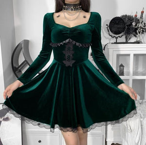 Dark Green Mini Dress