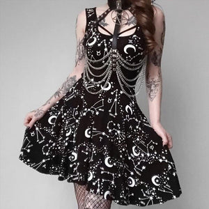 Moon and Constellation Midi Dress