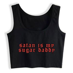 Satan Is My Sugar Daddy Crop Top