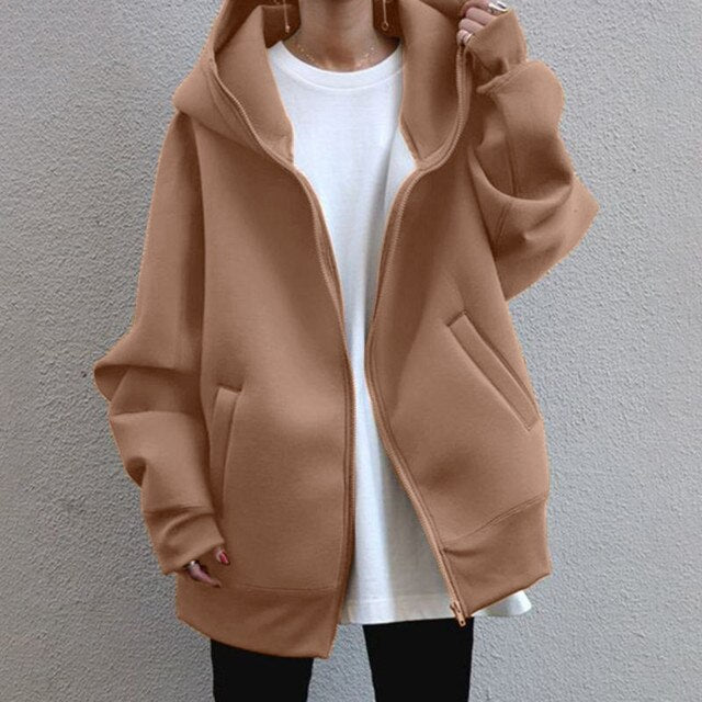 Plain Design Oversized Jacket