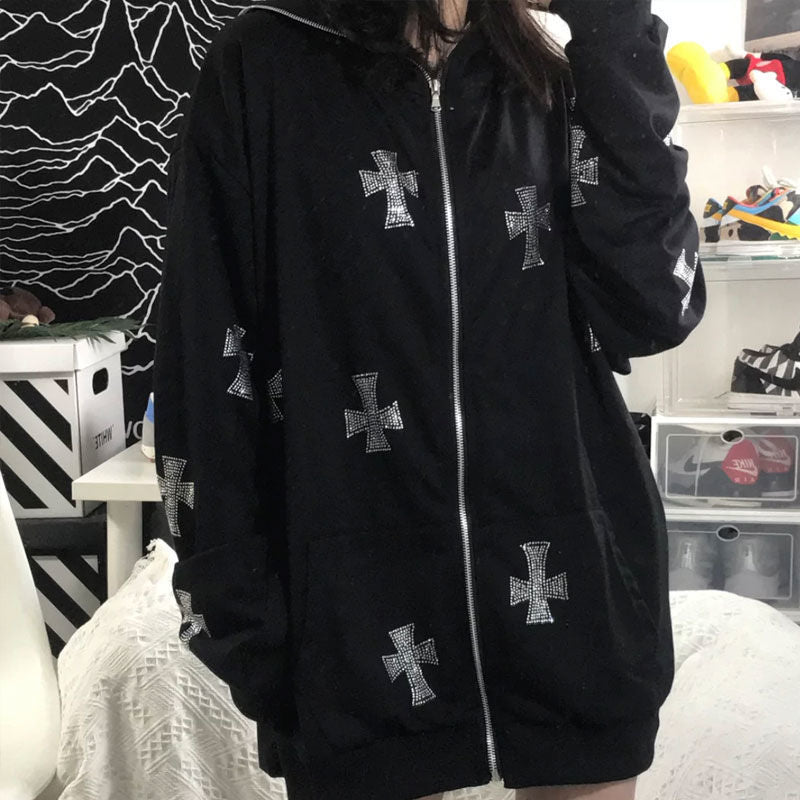 All Over Crosses Print Jacket